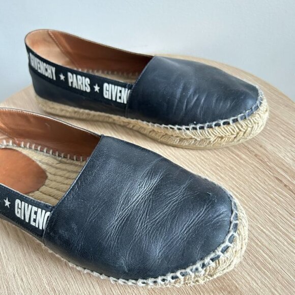 Givenchy Black Leather Espadrilles sz 39 - Picture 6 of 9